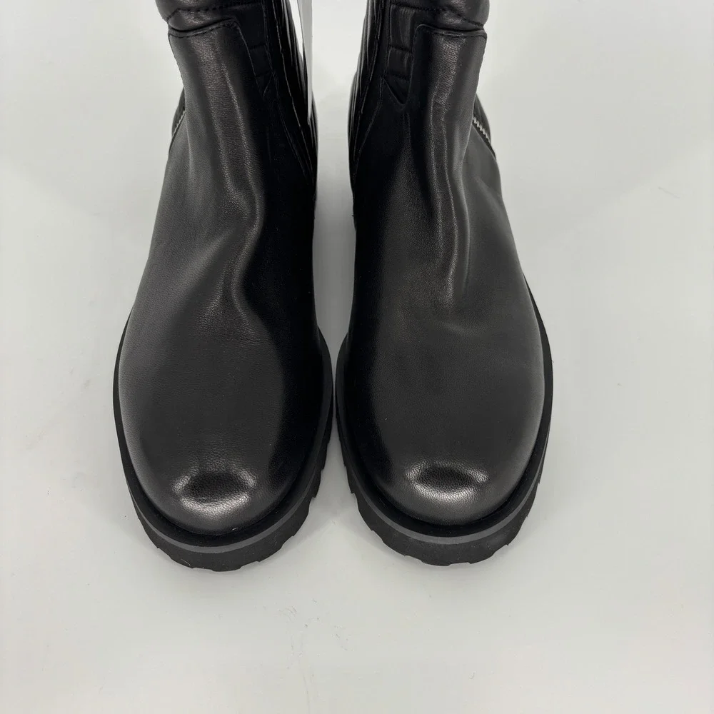 New Vaneli Zohan Ankle Boots Black Women Size 6.5 Weatherproof Leather Quilted